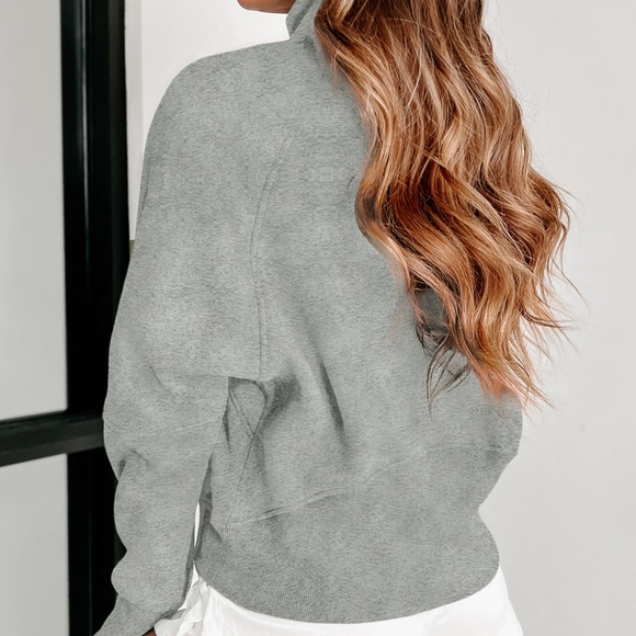 Grey Funnel Neck Sweater - Picture 4 of 4